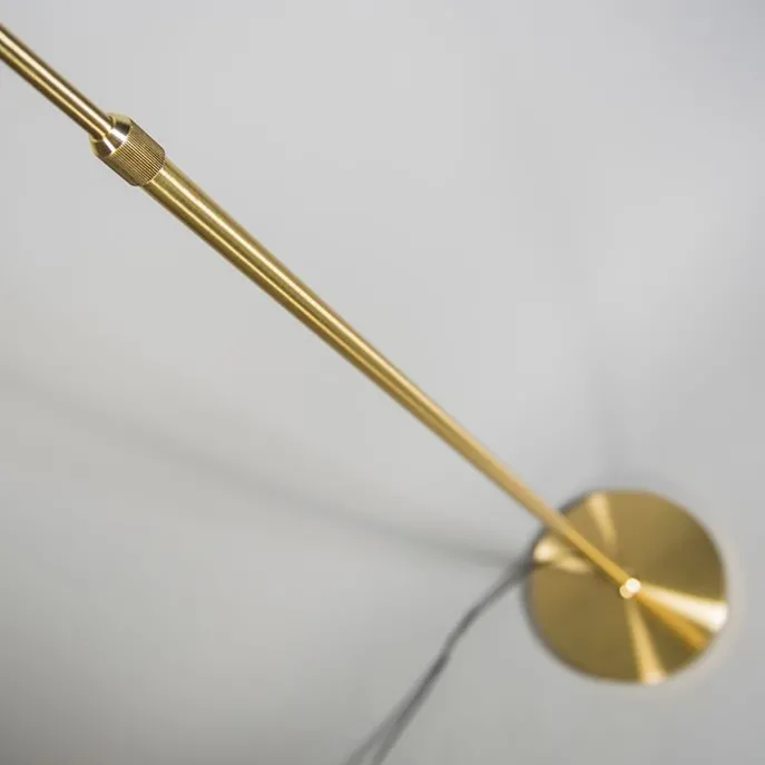 Stehleuchte gold / messing mit Schirm schwarz 45 cm verstellbar - Parte