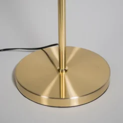 Stehleuchte gold / messing mit Schirm schwarz 45 cm verstellbar - Parte