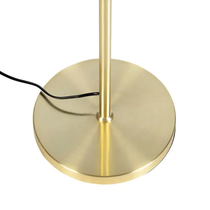 Stehleuchte gold / messing mit schwarzem Schirm verstellbar 45 cm - Parte