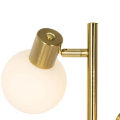 Stehleuchte Gold mit Opalglas 3-flammig verstellbar - Anouk
