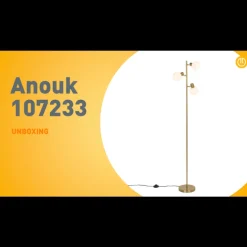 Stehleuchte Gold mit Opalglas 3-flammig verstellbar - Anouk