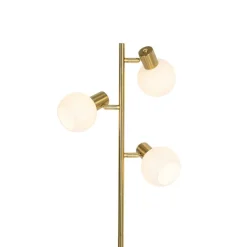 Stehleuchte Gold mit Opalglas 3-flammig verstellbar - Anouk