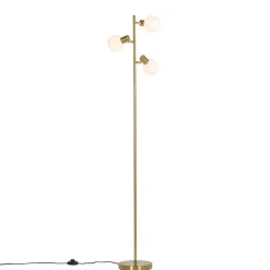 Stehleuchte Gold mit Opalglas 3-flammig verstellbar - Anouk