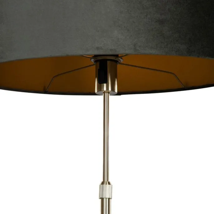 Stehleuchte Gold mit ovalem Samtschirm Grün 50cm - Parte