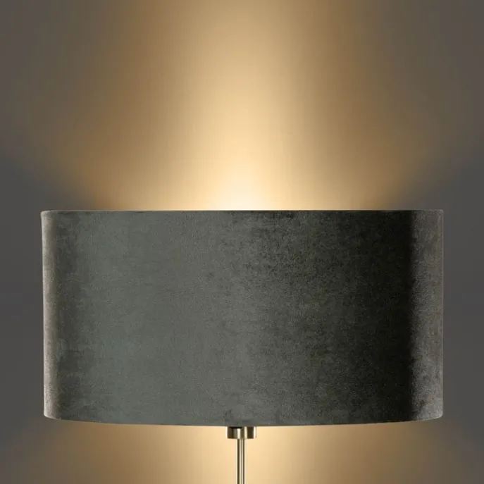 Stehleuchte Gold mit ovalem Samtschirm Grün 50cm - Parte