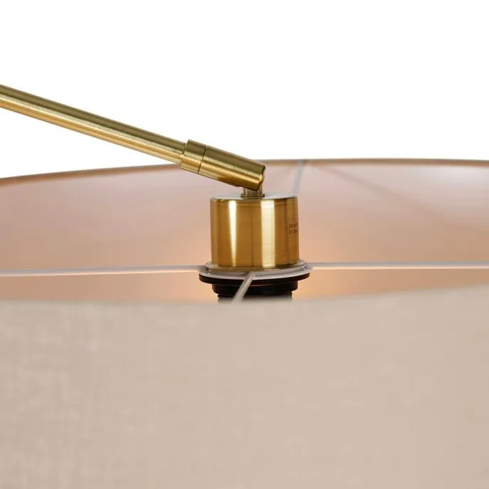 Stehleuchte Gold mit Schirm hellbraun 50 cm verstellbar - Herausgeber