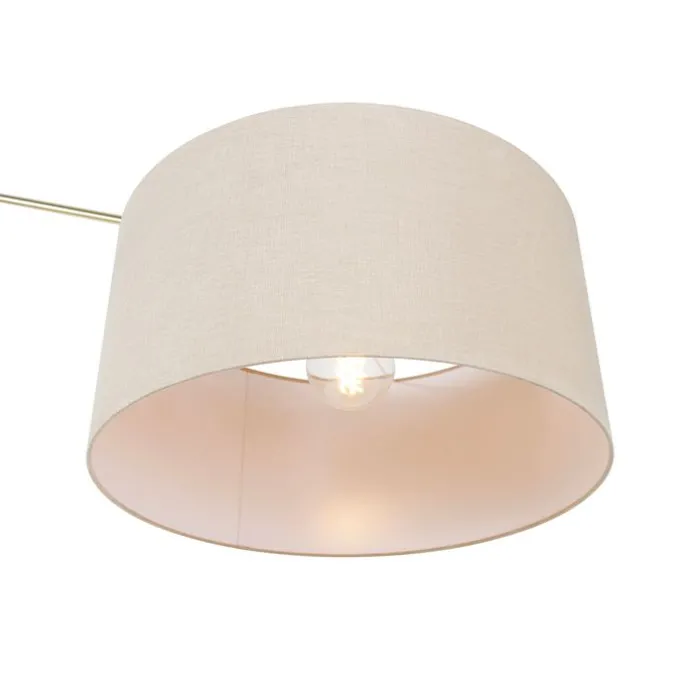 Stehleuchte Gold mit Schirm hellbraun 50 cm verstellbar - Herausgeber