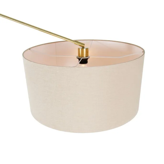 Stehleuchte Gold mit Schirm hellbraun 50 cm verstellbar - Herausgeber