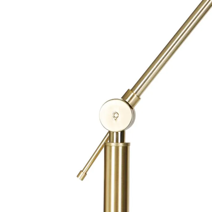 Stehleuchte Gold mit Schirm hellbraun 50 cm verstellbar - Herausgeber