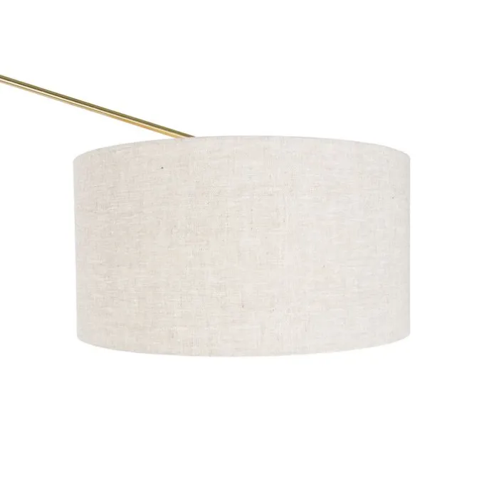 Stehleuchte Gold mit Schirm hellgrau 50 cm verstellbar - Herausgeber