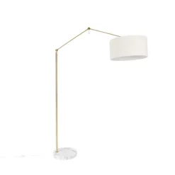 Stehleuchte Gold mit Schirm hellgrau 50 cm verstellbar - Herausgeber