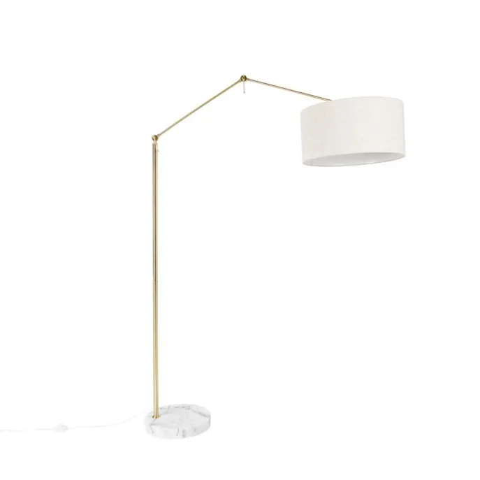 Stehleuchte Gold mit Schirm hellgrau 50 cm verstellbar - Herausgeber