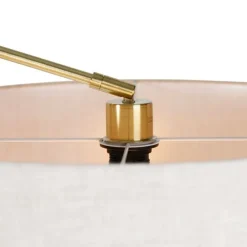 Stehleuchte Gold mit Schirm hellgrau 50 cm verstellbar - Herausgeber