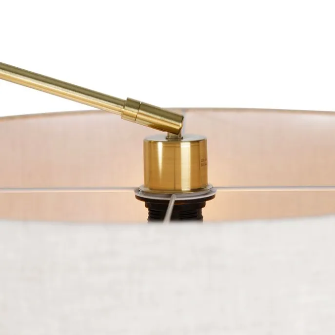 Stehleuchte Gold mit Schirm hellgrau 50 cm verstellbar - Herausgeber