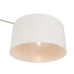 Stehleuchte Gold mit Schirm hellgrau 50 cm verstellbar - Herausgeber