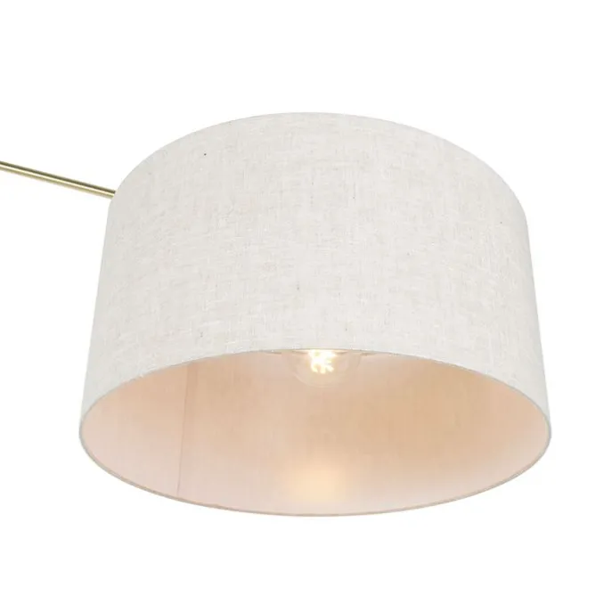 Stehleuchte Gold mit Schirm hellgrau 50 cm verstellbar - Herausgeber