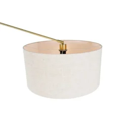 Stehleuchte Gold mit Schirm hellgrau 50 cm verstellbar - Herausgeber