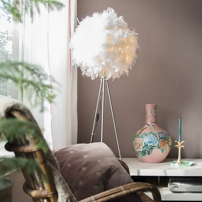 Stehleuchte im Landhausstil Stahl mit Weiß - Feather