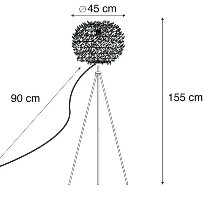 Stehleuchte im Landhausstil Stahl mit Weiß - Feather