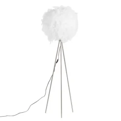 Stehleuchte im Landhausstil Stahl mit Weiß - Feather