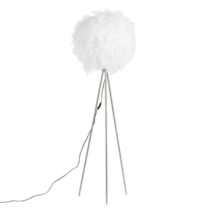 Stehleuchte im Landhausstil Stahl mit Weiß - Feather