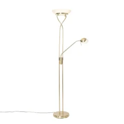 Stehleuchte Messing inkl. LED und Dimmer mit Leselampe - Empoli