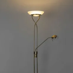 Stehleuchte Messing inkl. LED und Dimmer mit Leselampe - Empoli