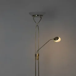 Stehleuchte Messing inkl. LED und Dimmer mit Leselampe - Empoli