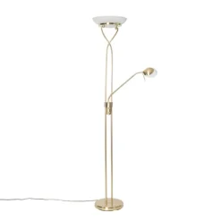 Stehleuchte Messing inkl. LED und Dimmer mit Leselampe - Empoli