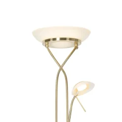 Stehleuchte Messing inkl. LED und Dimmer mit Leselampe - Empoli