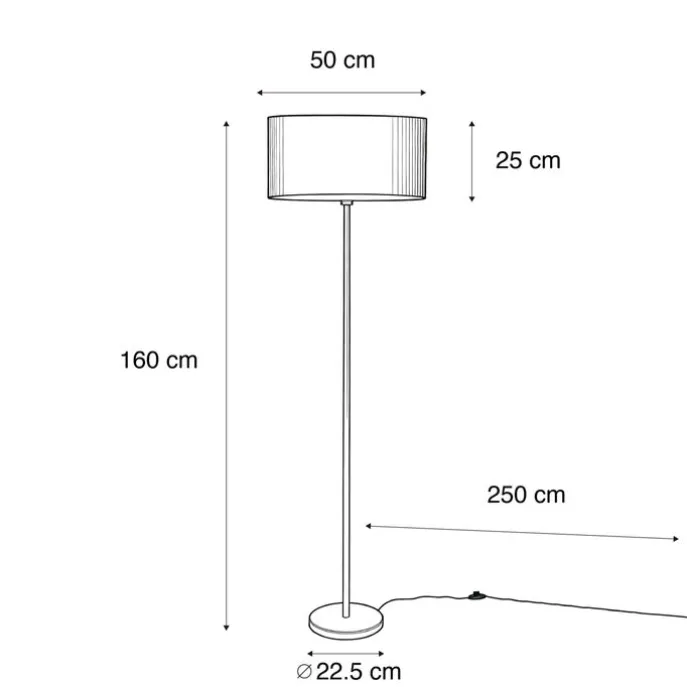 Stehleuchte Messing mit ovalem Samt-Schirm Grün 50cm - Simplo