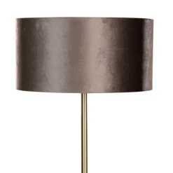 Stehleuchte Messing mit Samt-Schirm Braun 50cm - Simplo