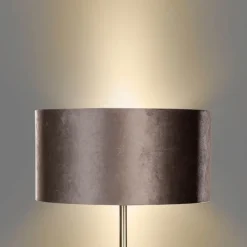 Stehleuchte Messing mit Samt-Schirm Braun 50cm - Simplo