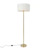 Stehleuchte Messing mit Schirm weiß 50 cm - Simplo