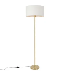 Stehleuchte Messing mit Schirm weiß 50 cm - Simplo