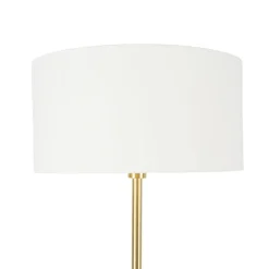 Stehleuchte Messing mit Schirm weiß 50 cm - Simplo