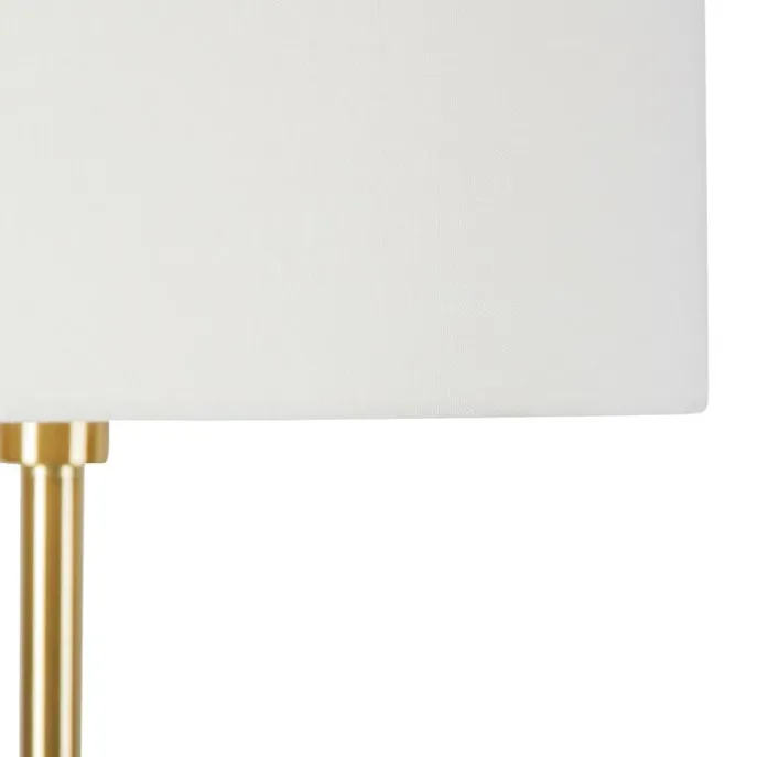Stehleuchte Messing mit Schirm weiß 50 cm - Simplo