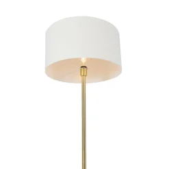 Stehleuchte Messing mit Schirm weiß 50 cm - Simplo