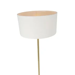 Stehleuchte Messing mit Schirm weiß 50 cm - Simplo