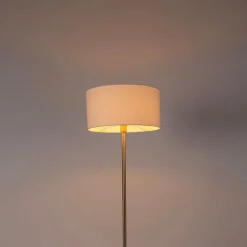 Stehleuchte Messing mit Schirm weiß 50 cm - Simplo