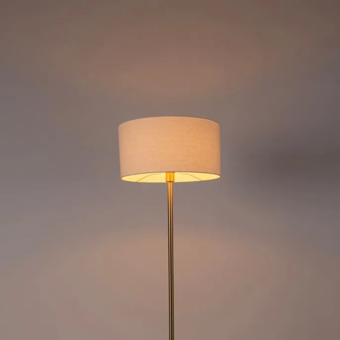 Stehleuchte Messing mit Schirm weiß 50 cm - Simplo