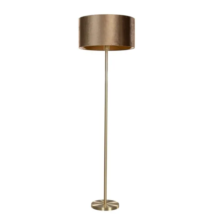 Stehleuchte Messing mit Samt-Schirm Bronze 50cm - Simplo