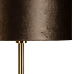 Stehleuchte Messing mit Samt-Schirm Braun 40cm - Simplo