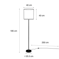 Stehleuchte Messing mit Samt-Schirm Braun 40cm - Simplo
