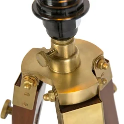 Stehleuchte Messing mit Schirm hellbraun 50 cm Stativ - Cortin