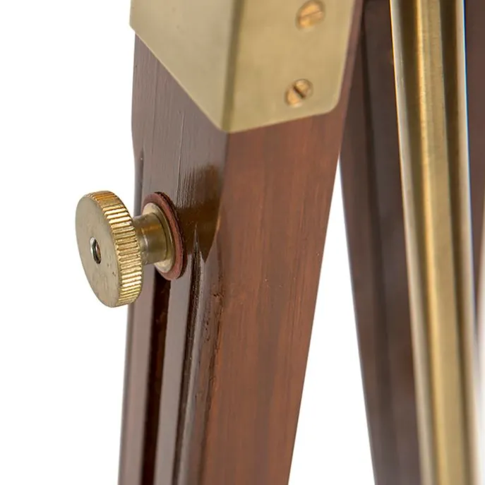 Stehleuchte Messing mit Schirm hellbraun 50 cm Stativ - Cortin