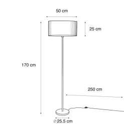 Stehleuchte Messing mit Samt-Schirm Grün 50cm - Simplo