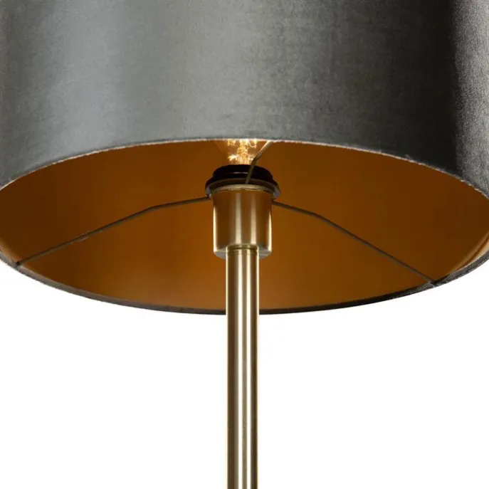 Stehleuchte Messing mit Samt-Schirm Grün 40cm - Simplo