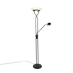 Stehleuchte schwarz inkl. LED und Dimmer mit Leselampe dim to warm - Empoli
