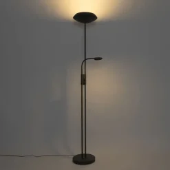 Stehleuchte schwarz inkl. LED und Dimmer mit Leselampe - Fez